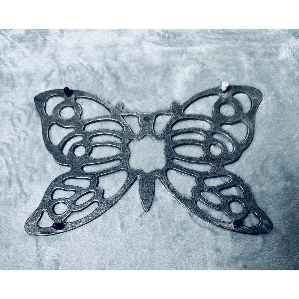 Vintage Leonard‎ Silverplated Butterfly Trivet Hot Dish Holder Wall Decor MCM
